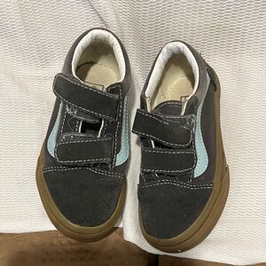 Vans Black and Light Blue Kids Sneakers